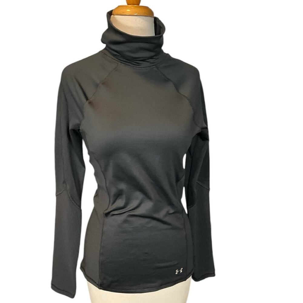 Under Armer Clearance Funnel Neck Womens Thumb Holes NWT XS Stretch Ribbed Sides